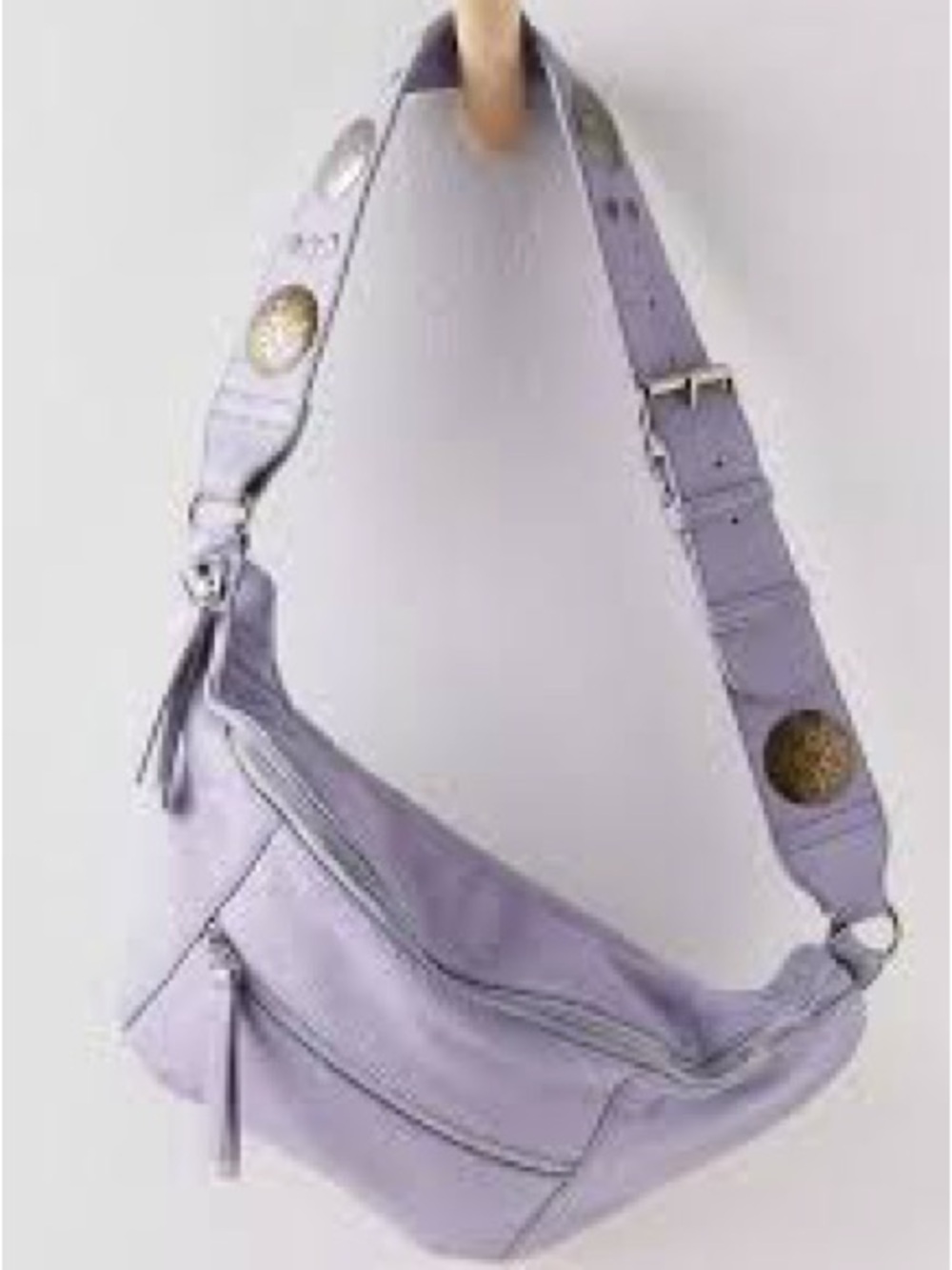 *NEW* Free People Wilder Embellished Sling Leather Bag, Lavender Purple